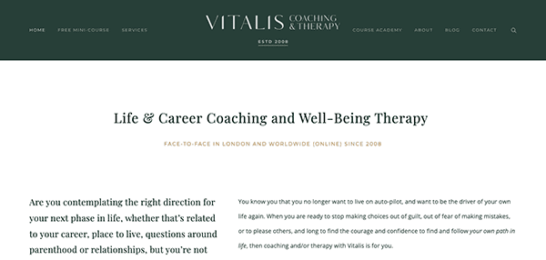 Vitals life coaching and well being therapy.