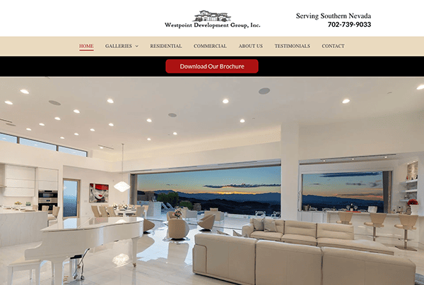 A website design for a luxury home.