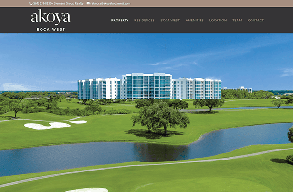 Luxury residential building overlooking a golf course at boca west.