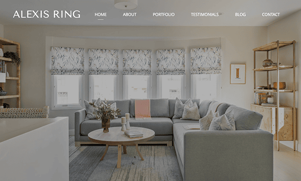 Alexis ring interior design website.
