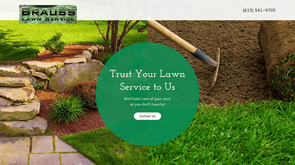 A website design for a lawn care company.