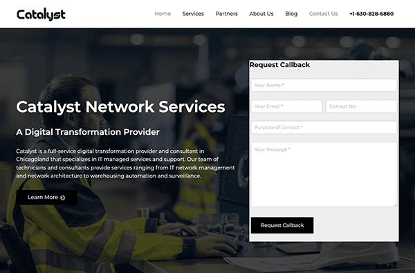 Catalyst network services wordpress theme.