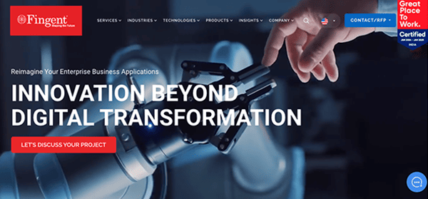 A website with the words'revolution beyond digital transformation'.