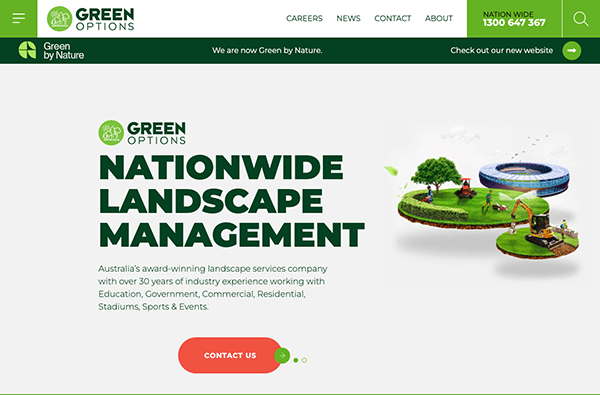 A green landscape management website.