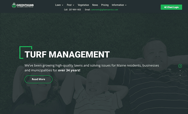 Turf management wordpress theme.