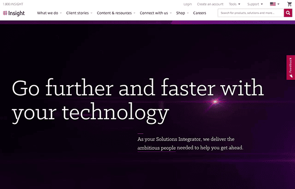A website with the words go further and faster with your technology.
