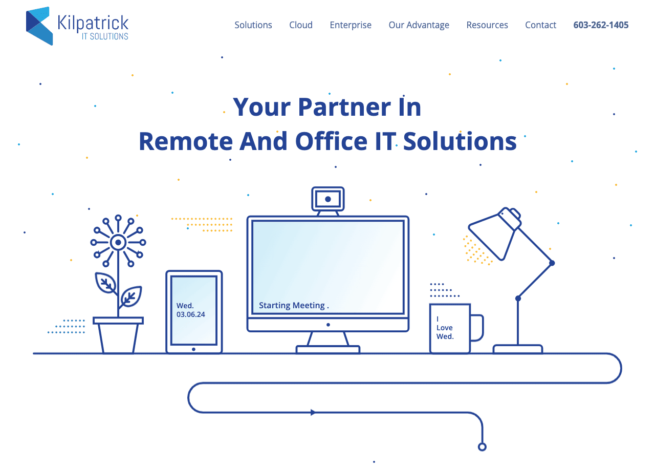 A website design for a remote and office it solutions company.