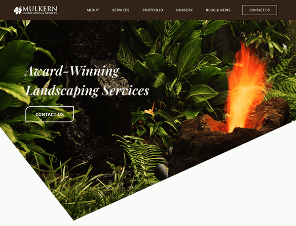 A website design for a landscaping company.