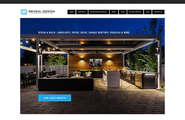 The homepage of a website for a landscaping company.