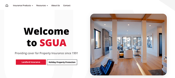 Sgua real estate website design.