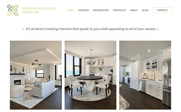 A website design for a home remodeling company.