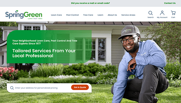 Spring green lawn care website.