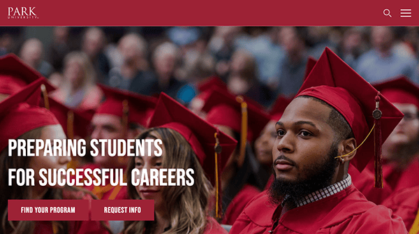 African-american male graduate in red cap and gown among peers at a commencement ceremony, with text overlay about career preparation.