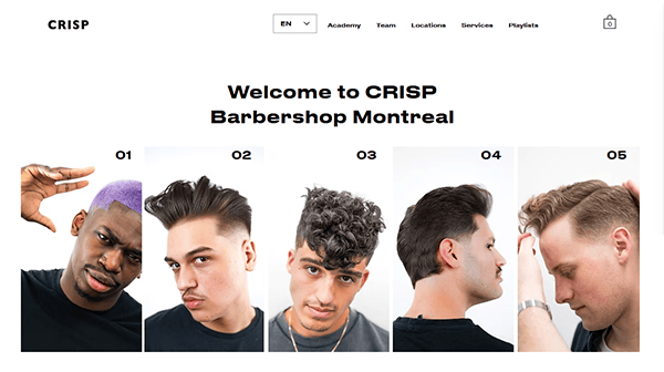 Welcome to CRISP Barbershop Montreal, where our barbers masterfully craft the best hairstyles from short to medium length. Explore our website to see five men showcasing diverse styles, embodying the finest in barber shop excellence.