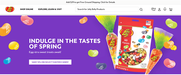 Discover the Jelly Belly online store, your ultimate candy destination. Explore jelly bean delights, from classic bags to Easter-themed packages, with our "Indulge in the Tastes of Spring" promotion and exclusive discounts. Experience why we're one of the best candy websites around!.