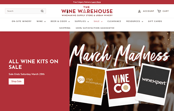 Discover the ultimate "March Madness" sale at The Wine Warehouse, your trusted beverage distributor website. Save big on all wine kits from Craft Winemaking, VineCo, and Winexpert. Hurry, offer ends March 29th—don't miss out!.