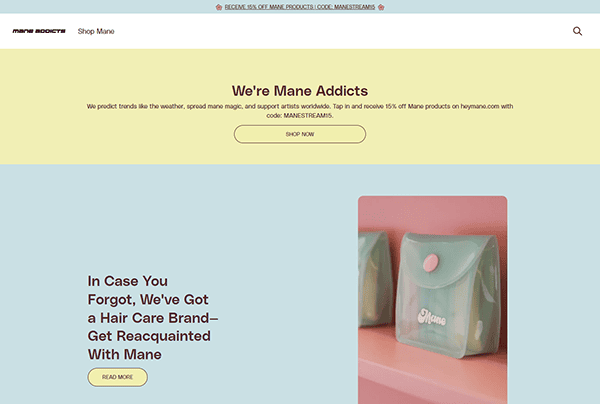 Discover the Mane Addicts homepage, where chic pastel-colored cosmetics bags meet top-notch product promotions. Elevate your hair game with our expertly curated selections, perfect for the best hair stylist seeking to enhance their style with ease.