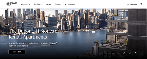 Skyline view of buildings across a river, showcasing The Dupont, a 41-story masterpiece in commercial real estate. Studio, 1, 2, and 3 bedroom rentals are featured prominently on the best real estate websites.