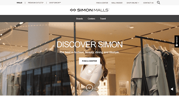 Welcome to Simon Malls, your gateway to the best commercial real estate destinations. Discover top brands, centers, and travel options. Explore our vibrant image of clothing racks and a shopper reaching for her next find.