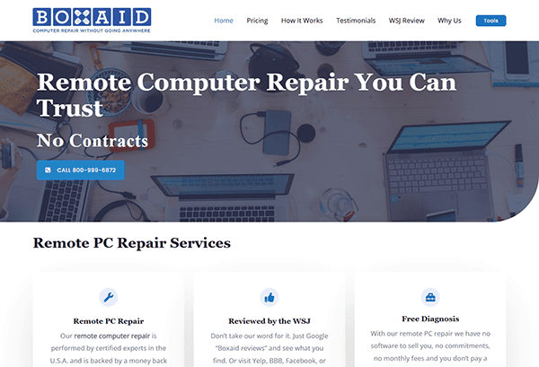 Welcome to BoxAid, your trusted choice for remote computer repair. With no contracts and a convenient call option for inquiries, we ensure peace of mind. Discover why we're among the best laptop repair websites today.