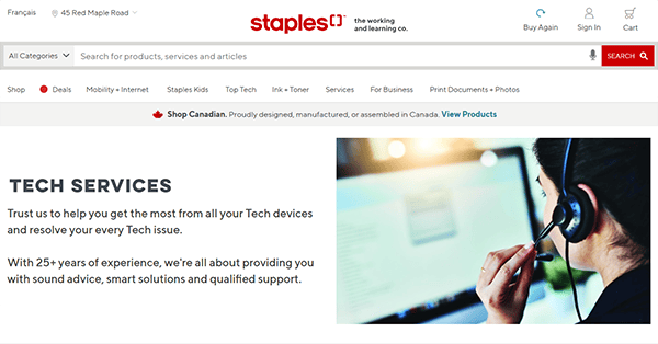 Explore our Staples tech services page, where a dedicated expert with a headset offers unparalleled laptop repair services. Discover valuable insights and support for your tech devices, ensuring you receive the best care and solutions available.