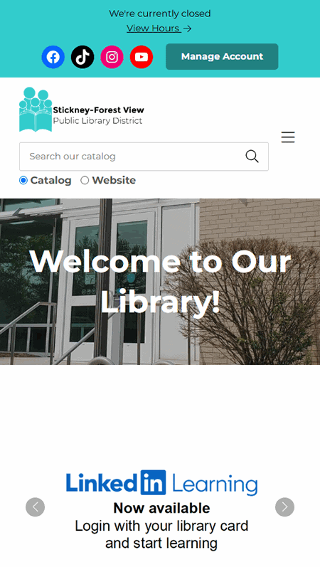 Screenshot of a webpage for Lynnwood Link light rail construction updates, featuring advisory details, alternative routes near the Public Library, resources from the Library District, and contact information.