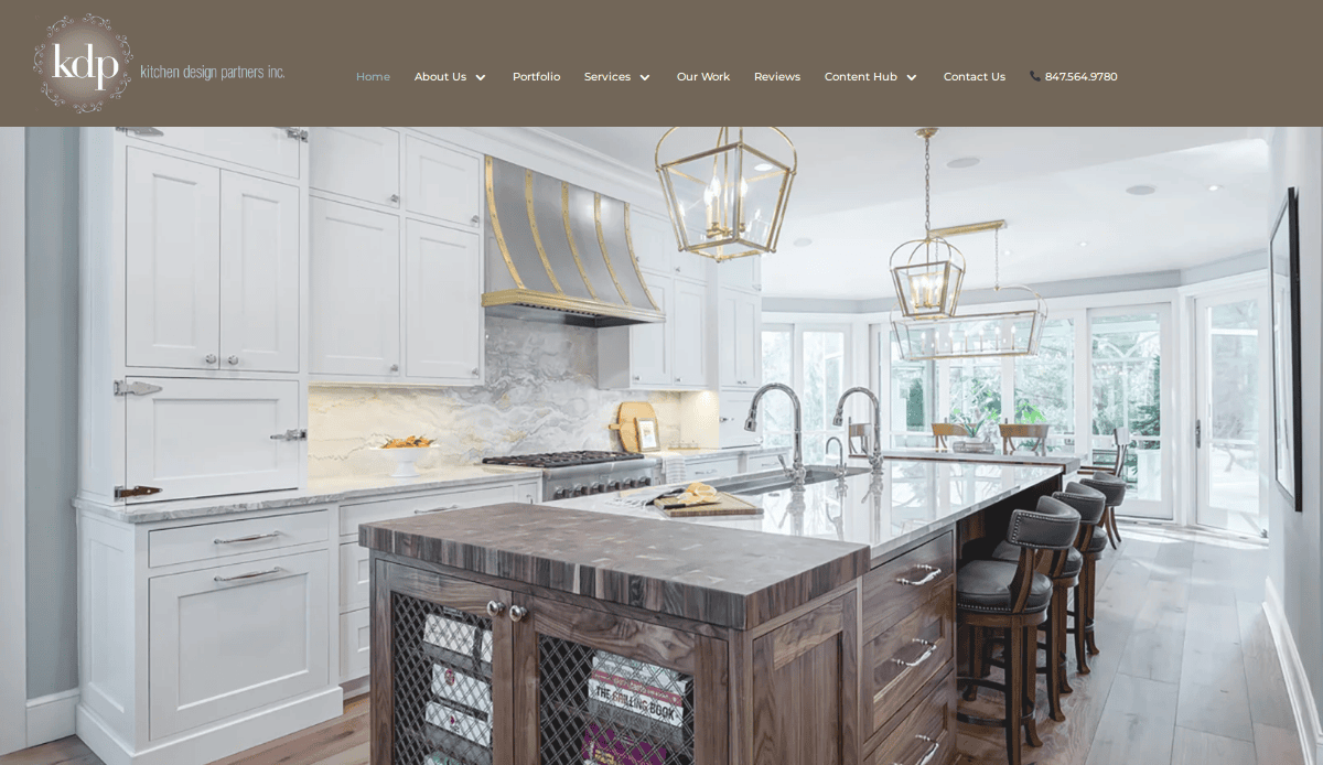 A website header for Denver Pool Service featuring a pool with mountains in the background, contact information for Dan, and navigation links for services, FAQ, contact, blog—showcasing expert pool service and thoughtful website design.