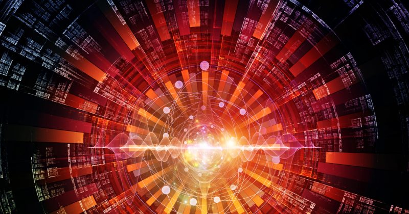 A vibrant, abstract digital artwork featuring concentric circles and radial lines in fiery tones, with bright light at the center—evoking a burst of energy or data, much like a seamless Sitecore to WordPress Migration radiating outward.