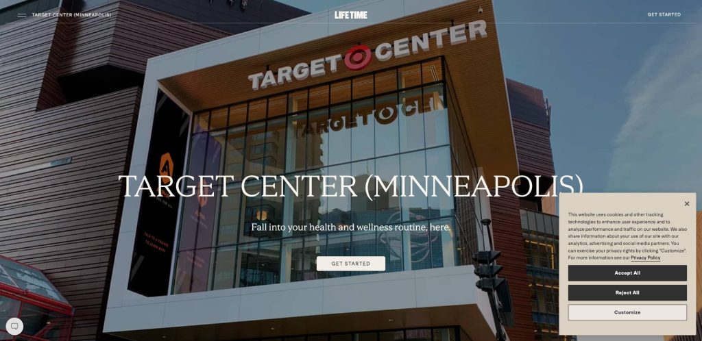 A building with glass windows.