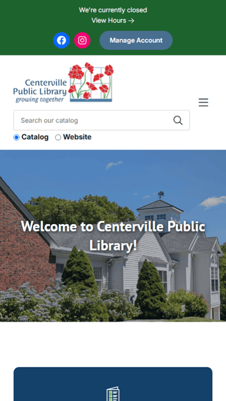 Screenshot of the City of Rushville’s website, featuring sections for news, historic facts, meeting info, and contact details. The page includes a header image of a river, bridges, the city’s logo, and highlights community resources such as the Centerville Public Library.