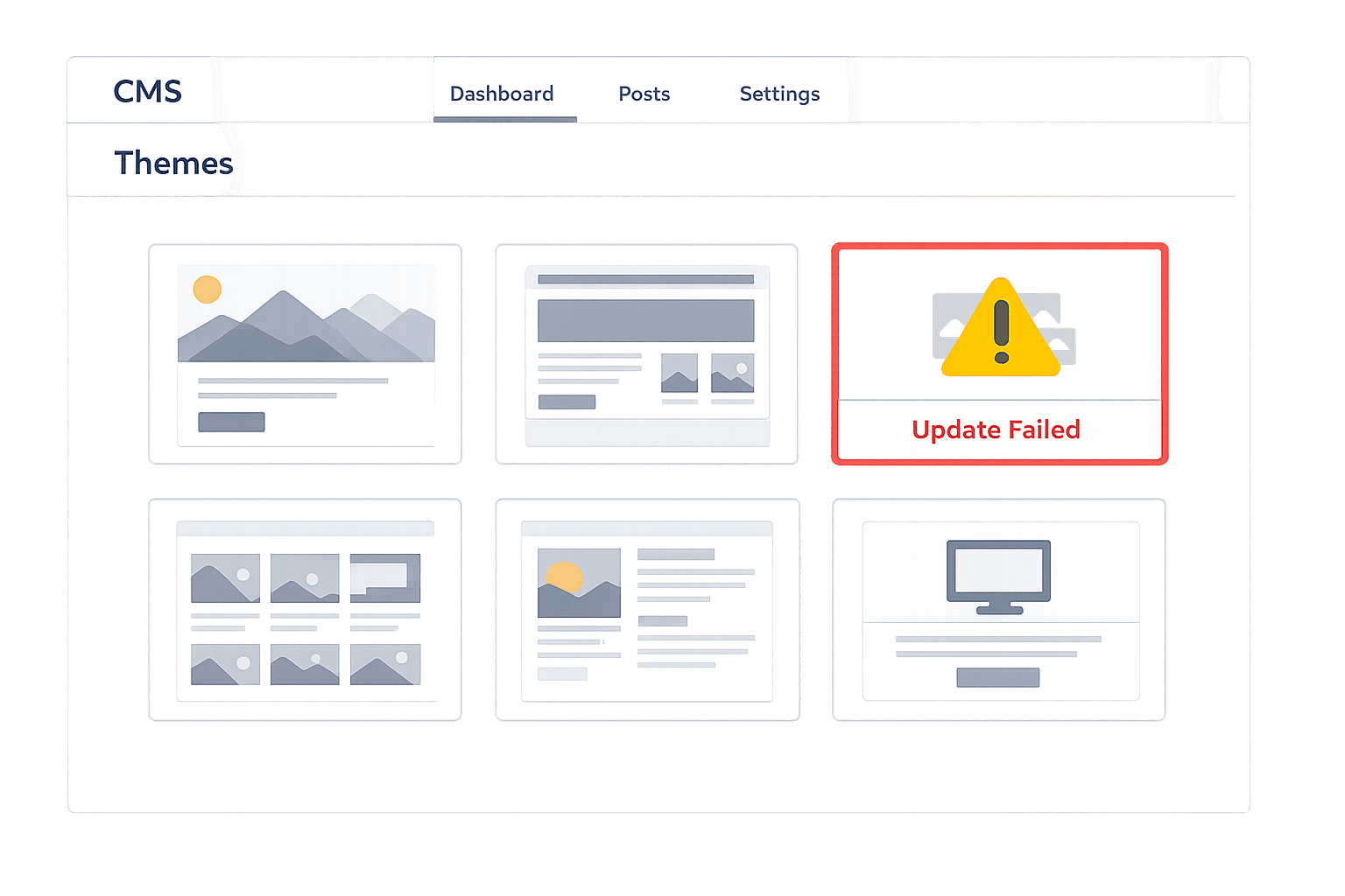 What is Theme Update Failure? | CyberOptik Glossary