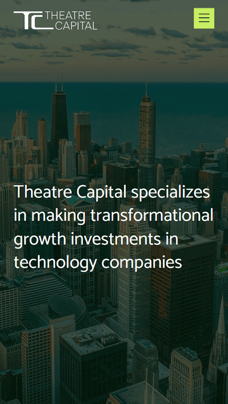 A website homepage for a venture capital firm, showing investment approach, sectors, portfolio company logos, recent news, and contact details with a green and white color scheme.